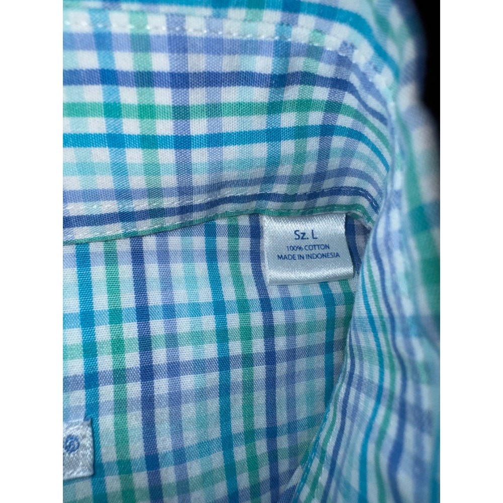 Southern Tide Mens Large Plaid Button Down Shirt Teal Blue Purple Skipjack - Picture 5 of 7